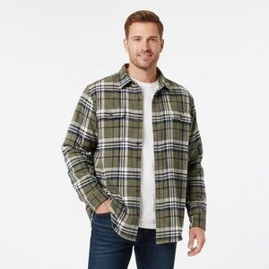 Carhartt Thick Cotton Flannel Long Sleeved Casual Plaid Button Down, Size Medium